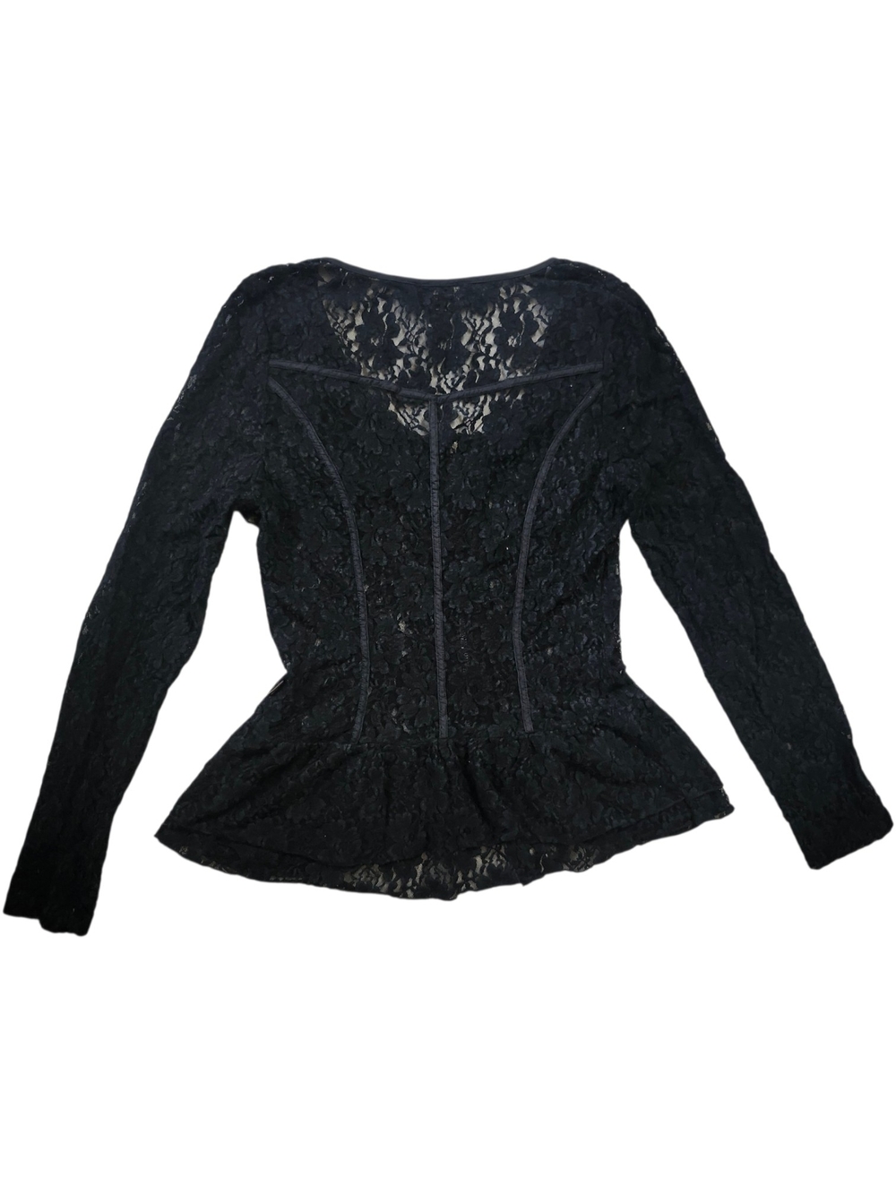 Anna Scott Black Lace Peplum Top - Picture 2 of 5